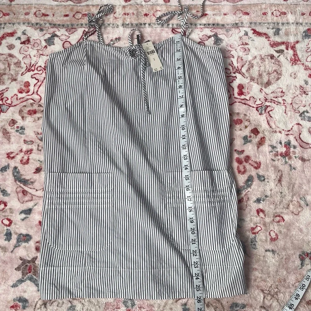 Anthropologie Women's 100% Cotton Mini Dress Seersucker Spaghetti Strap Dress M - Picture 8 of 8